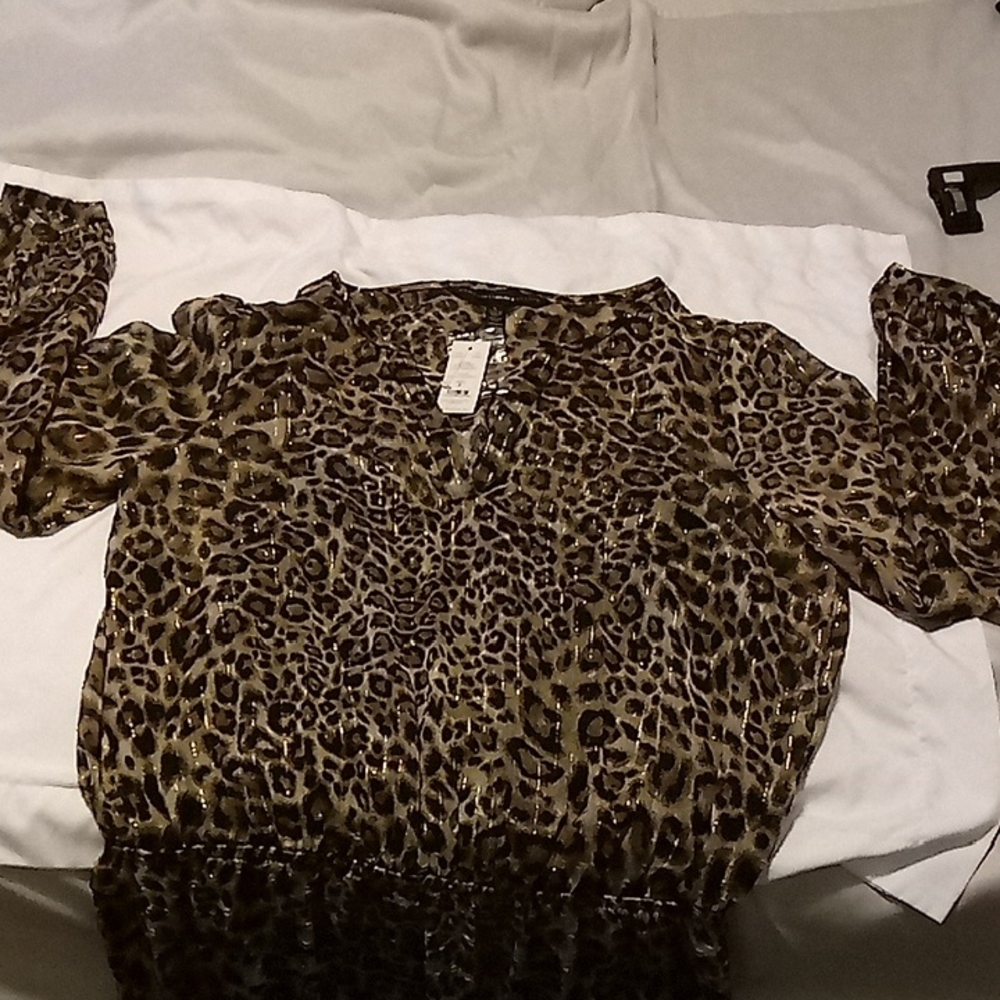 White House Black Market Leopard Print Women's Dress